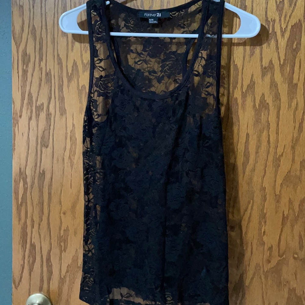 Black lace tank top